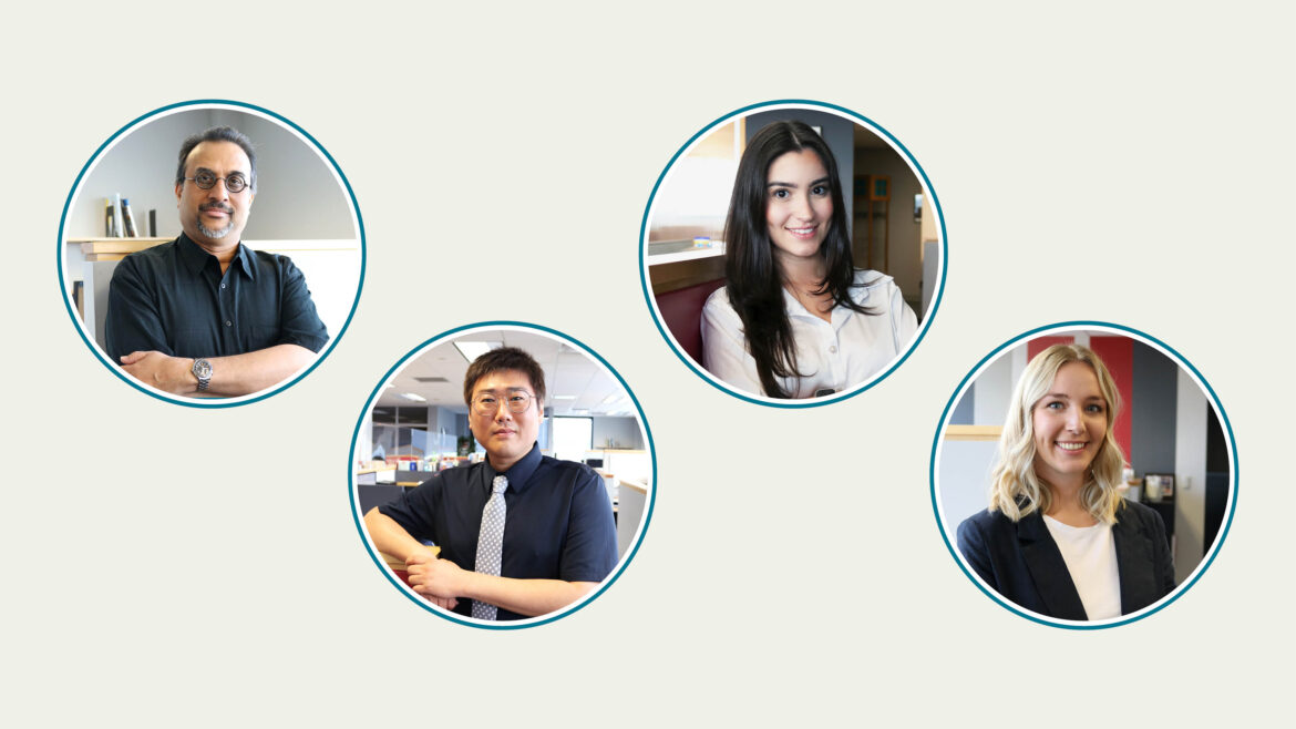 Headshots of the four new employees who joined the DMR team.