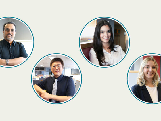 Headshots of the four new employees who joined the DMR team.