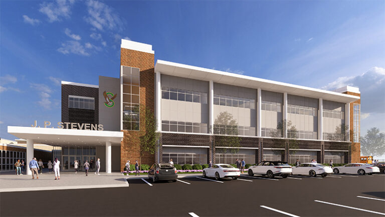 A rendering shows what the addition to J.P. Stevens High School will look like.