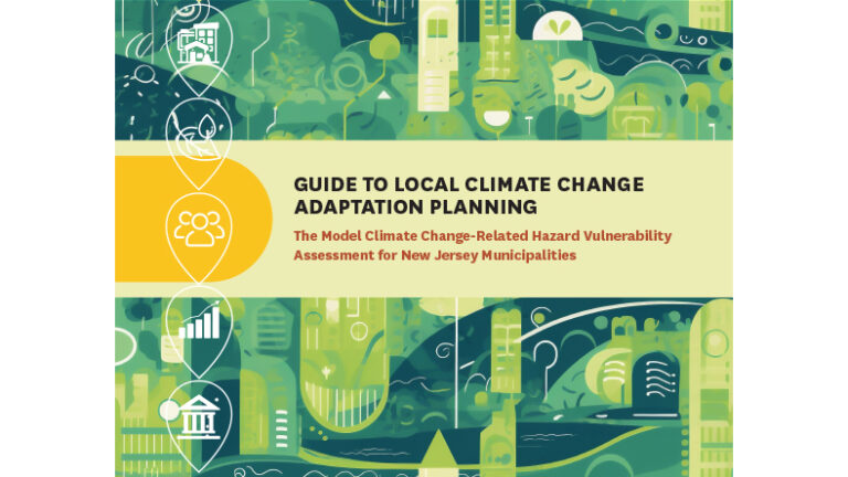 The cover page of the report with abstract art depicting climate change.