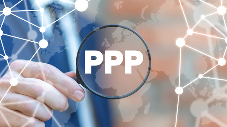 A decorative stock image with the letters PPP, an acronym public-private partnerships.