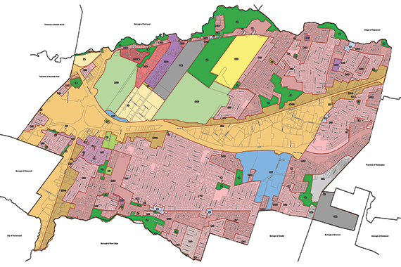 The Borough of Paramus zoning map.