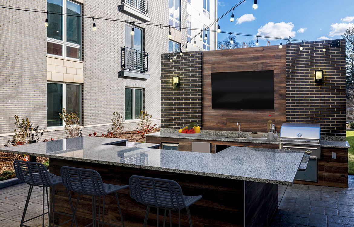 An outdoor kitchen at The Vale.
