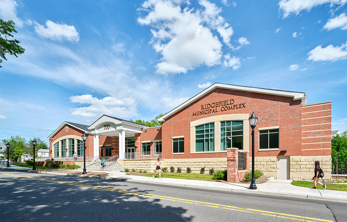 The exterior of the Ridgefield Municipal Complex.