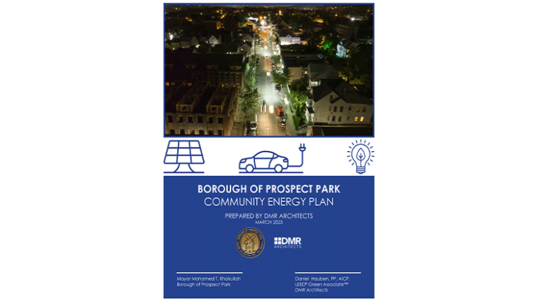 The front cover of the Prospect Park Community Energy Plan report.
