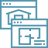 An icon illustration depicting architectural plans.