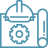 An icon illustration depicting construction documents.